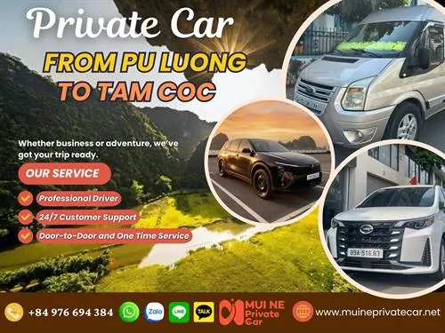 Private Car From Pu Luong To Tam Coc